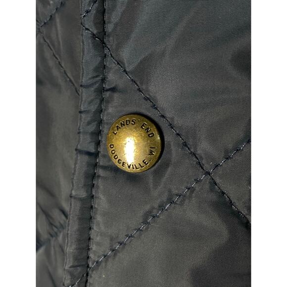 Lands’ End Quilted Puffer Vest – Men’s XL Blue Full Zip with Corduroy Collar - Picture 11 of 11